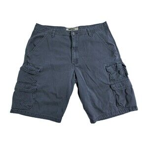 Wrangler Cargo Shorts Mens 34 Gray Safari Utility Pockets Outdoor Work Authentic
